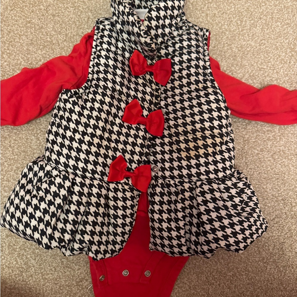 Kids Headquarters Houndstooth Outfit with Red Details